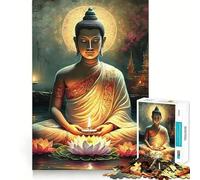 Jigsaw 1000 Piece Buddha in Nature Neat Cut Decor Logic Thinking Play Calm Game Time Xmas Decor Gift (50x75cm)