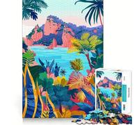 Jigsaw 1000 Piece Capri Italy Minimalist Art Flawless Fit Art Mind Challenge Toy Downtime Game Fun Birthday Fun Gift (38x26cm)