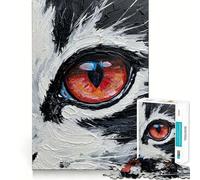 Jigsaw 1000 Piece Cat Eye Close-Up Painting Flawless Fit Art Mind Challenge Toy Downtime Game Fun Birthday Fun Gift (38x52cm)
