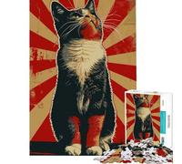 Jigsaw 1000 Piece Cat Portrait Street Art Educational Challenge But Fun And Humorous Toy Wall Decor for And from 14 Years And over (50x75cm)