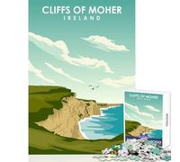 Jigsaw 1000 Piece Cliffs of Moher Ireland Puzzle For Teenagers Difficult Hard Difficult And Challenge Unique Birthday And Xmas Gifts (38x26cm)