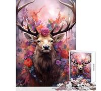 Jigsaw 1000 Piece Elk The Royal Beaute Puzzle For Teenagers Difficult Hard Difficult And Challenge Unique Birthday And Xmas Gifts (38x26cm)