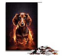 Jigsaw 1000 Piece for Adults Dachshund Fire Puzzle Hands on Game Unique Home Decor And Gifts 75x50cm