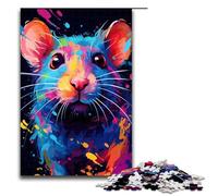 Jigsaw 1000 Piece for Adults Rat Is Surrounded by of Coloured Cloud Puzzle Hands on Game Unique Home Decor And Gifts 75x50cm