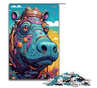 Jigsaw 1000 Piece for Adults Robot Hippo by of Thick Coloured Cloud Puzzle Hands on Game Unique Home Decor And Gifts 75x50cm
