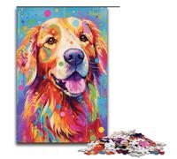 Jigsaw 1000 Piece for Adults Smiling Golden Retriever Dog Puzzle Hands on Game Unique Home Decor And Gifts 75x50cm