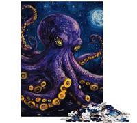 Jigsaw 1000 Piece Mystic Octopus Under Moonlight Educational Game Difficult Hard Toy Wall Decor Unique Gifts for Birthday And Christmas Size 38x52cm