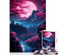 Jigsaw 1000 Piece Sakura Night Tokyo Geisha Puzzle For Teenagers Difficult Hard Difficult And Challenge Unique Birthday And Xmas Gifts (38x52cm)