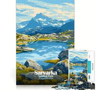 Jigsaw 1000 Piece Saryarka National Park Kazakhstan Landscape Art Neat Cut Decor Logic Thinking Play Calm Game Time Xmas Decor Gift (38x52cm)
