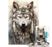 Jigsaw 1000 Piece Spiritual Arctic Wolf Educational Challenge But Fun And Humorous Toy Wall Decor for And from 14 Years And over (38x26cm)