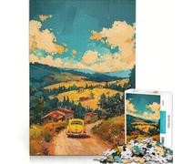 jigsaw 1000 piece Studio Ghibli-Style Countryside | 38x52cm Home Art Decor Help the brain exercise with Fully Interlocking Randomly Shaped Pieces