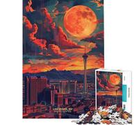 Jigsaw 1000 Piece Sunset in Las Vegas NV Educational Challenge But Fun And Humorous Toy Wall Decor for And from 14 Years And over (50x75cm)