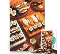 Jigsaw 1000 Piece Sushi Platter Still Life Neat Cut Decor Logic Thinking Play Calm Game Time Xmas Decor Gift(38x26cm)