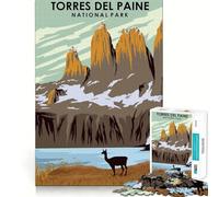 Jigsaw 1000 Piece Torres Del Paine Nat Park Neat Cut Decor Logic Thinking Play Calm Game Time Xmas Decor Gift(38x26cm)