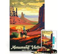 Jigsaw 1000 Piece Travel to Monument Valley Flawless Fit Art Mind Challenge Toy Downtime Game Fun Birthday Fun Gift(38x26cm)