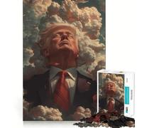 Jigsaw 1000 Piece Trump in The Clouds Flawless Fit Art Mind Challenge Toy Downtime Game Fun Birthday Fun Gift (38x52cm)