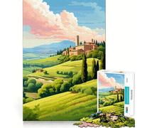 Jigsaw 1000 Piece Tuscany Italy Peaceful Neat Cut Decor Logic Thinking Play Calm Game Time Xmas Decor Gift (38x52cm)