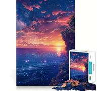 Jigsaw 1000 Piece Twilight Cliff Views Flawless Fit Art Mind Challenge Toy Downtime Game Fun Birthday Fun Gift(38x26cm)