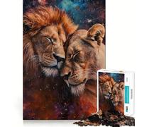 Jigsaw 1000 Piece Two Lions In Love Neat Cut Decor Logic Thinking Play Calm Game Time Xmas Decor Gift (50x75cm)