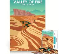 Jigsaw 1000 Piece Valley Of Fire State Park Neat Cut Decor Logic Thinking Play Calm Game Time Xmas Decor Gift(38x26cm)