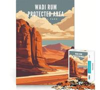Jigsaw 1000 Piece Wadi Rum Protected Area Neat Cut Decor Logic Thinking Play Calm Game Time Xmas Decor Gift (38x52cm)
