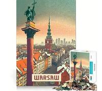 Jigsaw 1000 Piece Warsaw Neat Cut Decor Logic Thinking Play Calm Game Time Xmas Decor Gift(38x26cm)