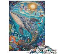 Jigsaw 1000 Piece Whale's Dream Journey Educational Game Difficult Hard Toy Wall Decor Unique Gifts for Birthday And Christmas Size 75x50cm