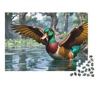 Jigsaw 1000 Piece Wild Duck Challenge Toy for Adults Natural Ecology Impossible Jigsaw Puzzles 1000 Pieces Educational Games for Adults Or Families Pieces Gifts 1000pcs (75x50cm)