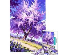 Jigsaw 1000 Pieces A Blooming Lilac Tree Meditative Mind Challenge Toy Tight Joint No Falling Apart Heartwarming Birthday Pick (Size 38x26cm)