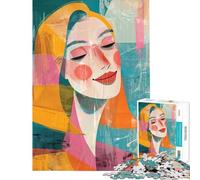 Jigsaw 1000 Pieces A Happy Blond Woman Meditative Mind Challenge Toy Tight Joint No Falling Apart Heartwarming Birthday Pick (Size 38x52cm)