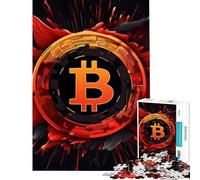 Jigsaw 1000 Pieces Abstract Bitcoin Design Challenging To Complete Learning Educational Impossible Game for 14+ Puzzle Game Offered (38x26cm)