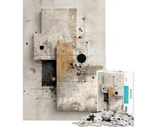 Jigsaw 1000 Pieces Abstract Geometric Art with Neutral Tones Meditative Brain Play Toy Neat Fragment No Messy Bits Hilarious Entertainment for Game Days (Size 38x52cm)