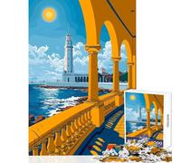 Jigsaw 1000 Pieces Alexandria Lighthouse View Puzzles for Teenagers Pattern Assembly Parent-child Interaction Birthday Present, Gifts, (38x52cm)
