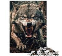 Jigsaw 1000 Pieces Angry Wolf Fun Activities at Home Pattern Assembly Home Decoration Toys for 14+ Puzzle Game Offered (38x26cm)