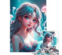 Jigsaw 1000 Pieces Anime Girl with Jellyfish Challenging To Complete Learning Educational Impossible Game for 14+ Puzzle Game Offered (50x75cm)