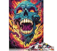 Jigsaw 1000 Pieces Apocalyptic Colorful Psychedelic Skulls Puzzles Adults Difficulty Jigsaw Puzzles Education Toys Games Family Decoration 1000pcs (75x50cm)