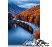 Jigsaw 1000 Pieces Autumn Road Bridge Puzzle Jigsaw Adults Puzzles Jigsaw Education Game Educational Toys Gifts Jigsaw Puzzles 1000pcs (38x26cm)
