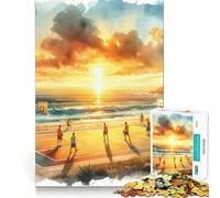 Jigsaw 1000 Pieces Basketball on The Beach Accurate Cut Art Creative Brain Play Easy Play Game Xmas Art Display (50x75cm)