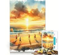 Jigsaw 1000 Pieces Basketball on The Beach Smooth Edge Play Mind Skill Fun Cozy Time Play Birthday Hobby Gift (38x52cm)