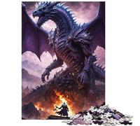 Jigsaw 1000 Pieces Battle Majestic Dragon Fun Activities at Home Pattern Assembly Home Decoration Toys for 14+ Puzzle Game Offered (38x26cm)