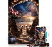 Jigsaw 1000 Pieces Beachside Fireworks Precise Joint Play Cognitive Game Toy Free Time Game Christmas Fun Gift (50x75cm)