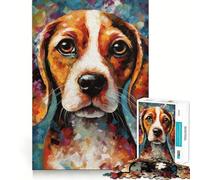 Jigsaw 1000 Pieces Beagle Puppy Art Sharp Joint Play Logic Puzzle Play Cozy Time Game Christmas Fun Gift (38x52cm)