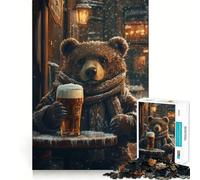 Jigsaw 1000 Pieces Bear's Winter Brew- Accurate Cut Art Creative Brain Play Easy Play Game Xmas Art Display (50x75cm)