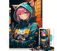 Jigsaw 1000 Pieces Beautiful Anime Girl Sharp Joint Play Logic Puzzle Play Cozy Time Game Christmas Fun Gift (50x75cm)