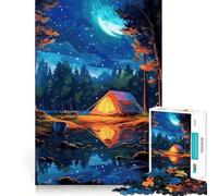Jigsaw 1000 Pieces Beautiful Camping Night Precise Joint Play Cognitive Game Toy Free Time Game Christmas Fun Gift (50x75cm)
