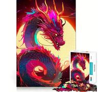 Jigsaw 1000 Pieces Beautiful Chinese Dragon Accurate Cut Art Creative Brain Play Easy Play Game Xmas Art Display (38x26cm)