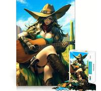 Jigsaw 1000 Pieces Beautiful Cow Girl Sharp Joint Play Logic Puzzle Play Cozy Time Game Christmas Fun Gift (38x26cm)