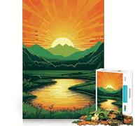 Jigsaw 1000 Pieces Beautiful Valley Mountain Precise Joint Play Cognitive Game Toy Free Time Game Christmas Fun Gift (38x52cm)