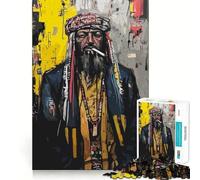 Jigsaw 1000 Pieces Bedouin Smoking A Cigarette Accurate Cut Art Creative Brain Play Easy Play Game Xmas Art Display (38x52cm)