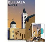 Jigsaw 1000 Pieces Beit Jala Palestine Poster Smooth Edge Play Mind Skill Fun Cozy Time Play Birthday Hobby Gift (50x75cm)